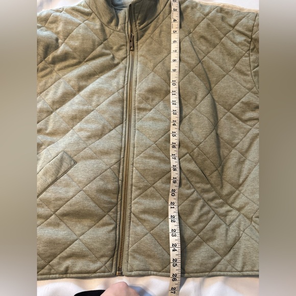 Revolve Bagatelle French Terry Bomber Jacket Diamond Quilted Olive Green New - Picture 6 of 10